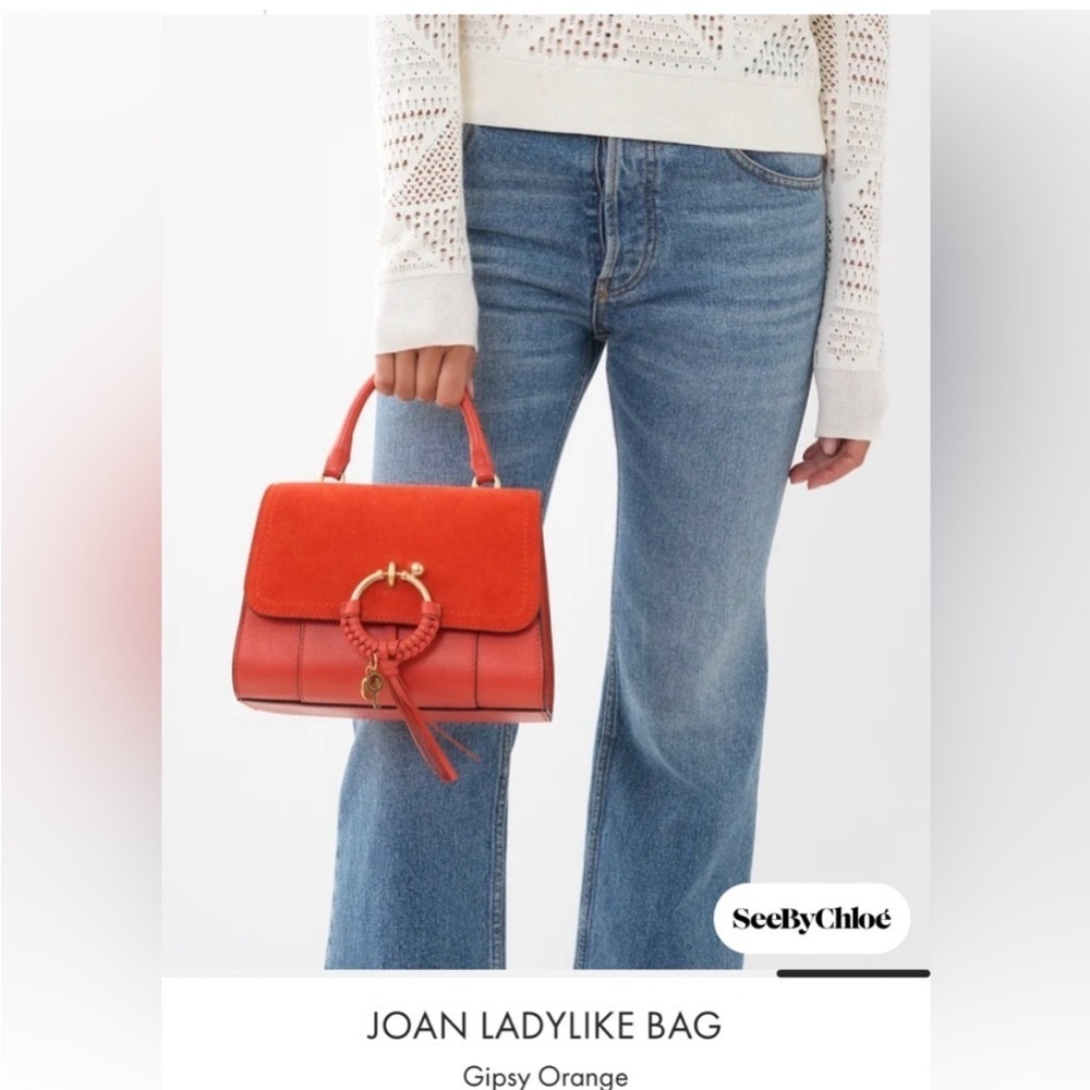 SEE BY CHLOE • JOAN LADYLIKE CROSSBODY BAG • GIPSY ORANGE NWT - Picture 4 of 16